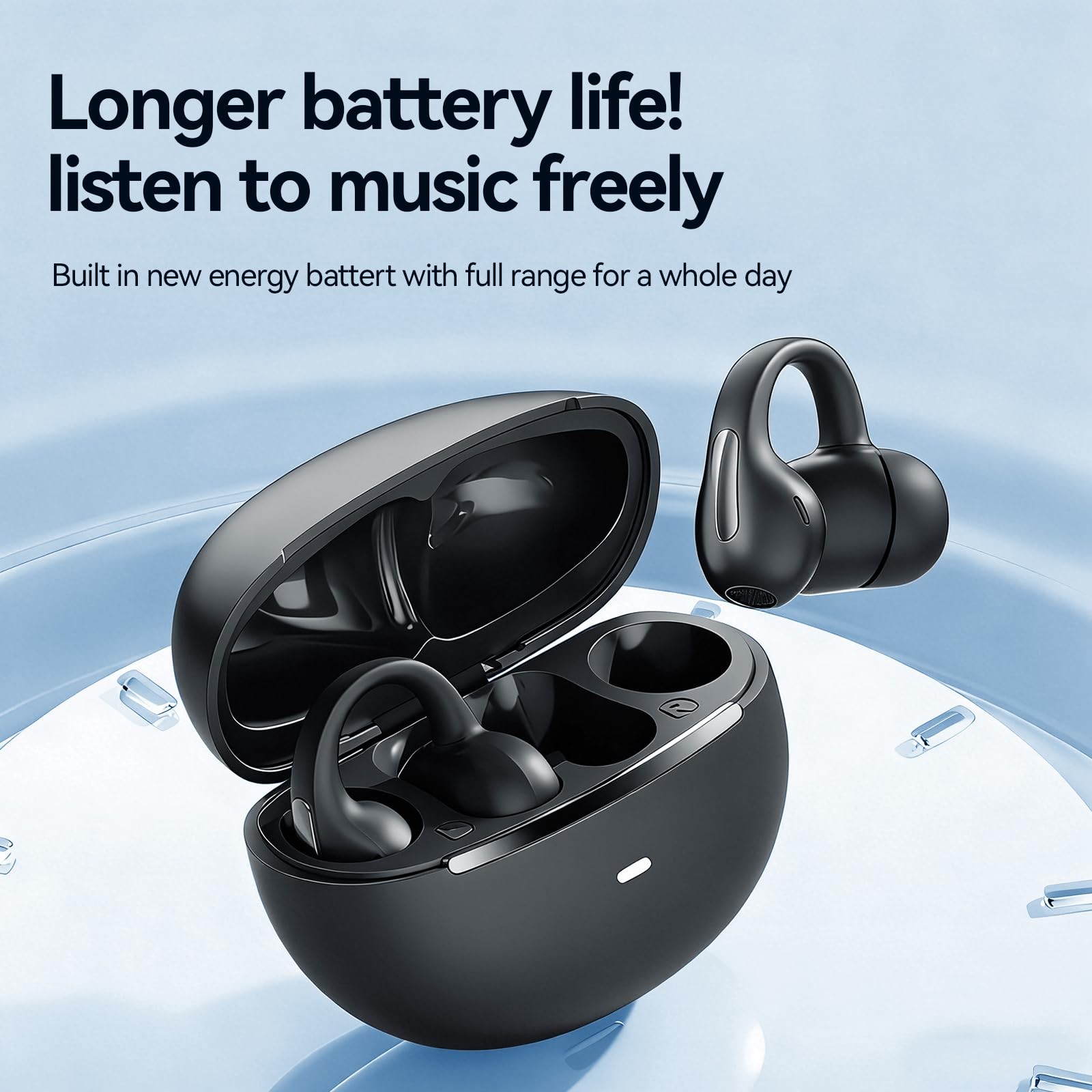 Clip On Earbuds Bluetooth 6.0 Open Ear Headphones, Wireless Earbuds for Small…