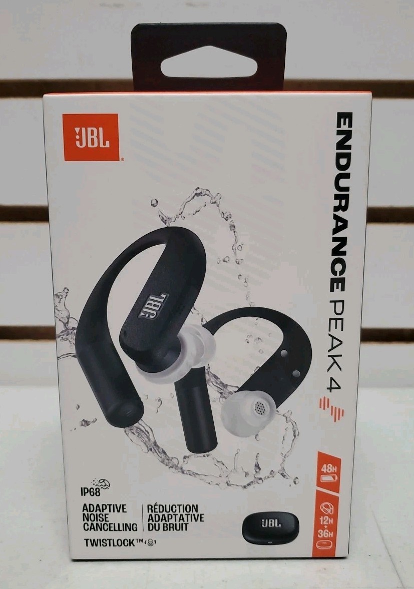 JBL Endurance Peak 4 (Black) Wireless Bluetooth In-Ear Sport Headphones – Sealed