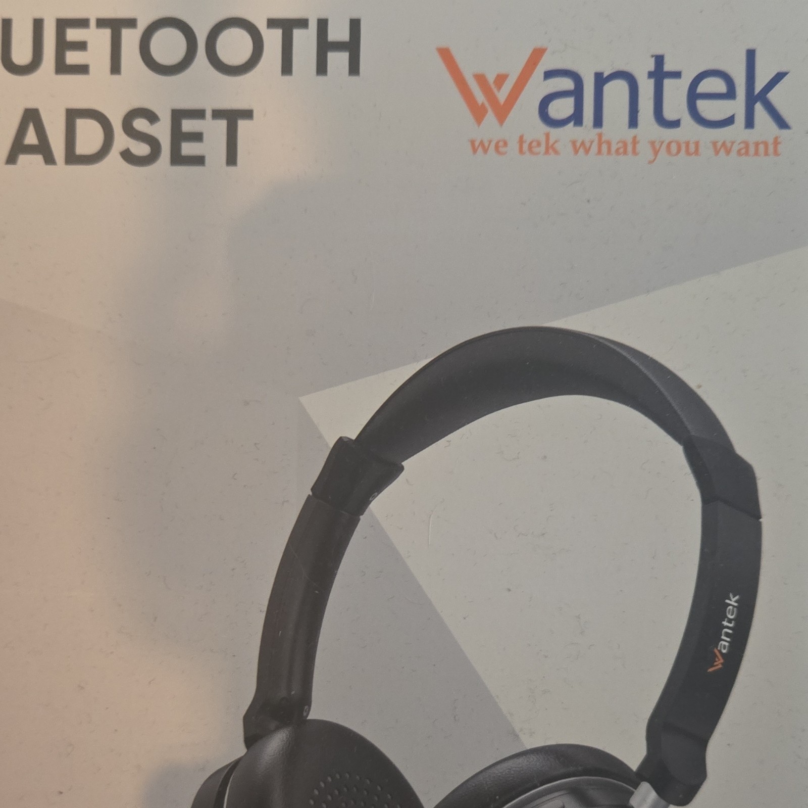 Wantek Bluetooth Headset Over-Ear Wireless Built-In Mic 40mm Black