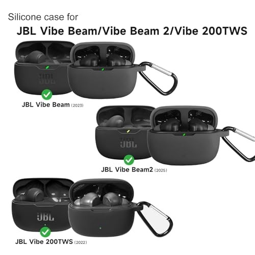 Silicone Case for JBL Vibe Beam 2025/Vibe Beam 2023/Vibe 200TWS True Black