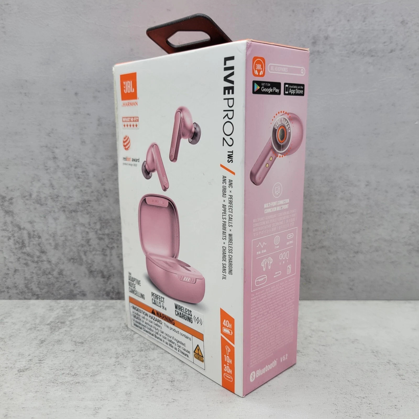 JBL Harman Live Pro2 TWS Wireless Bluetooth Adaptive Noise Cancelling -Rose Pink