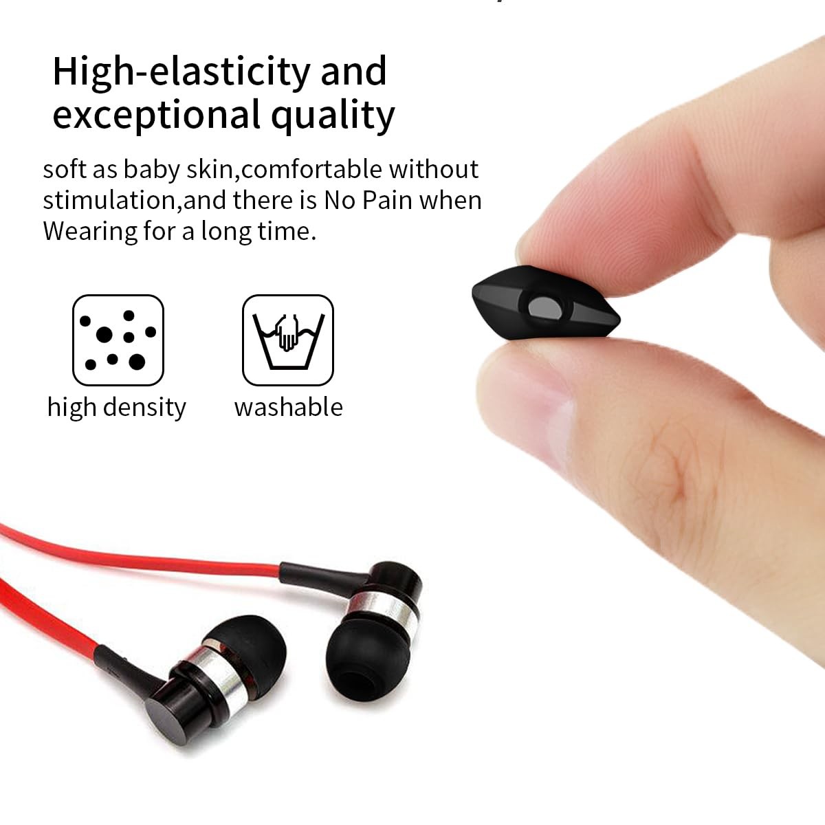 60PCS Earbuds Replacement Tips Silicone, Ear Bud Replacement Pieces Silicone, So
