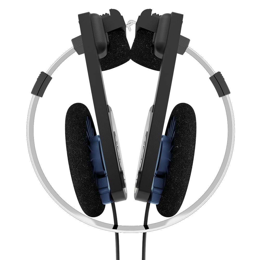Classic Retro On-Ear Headphones, Wired 3.5mm Plug, Collapsible Design, Soft Case