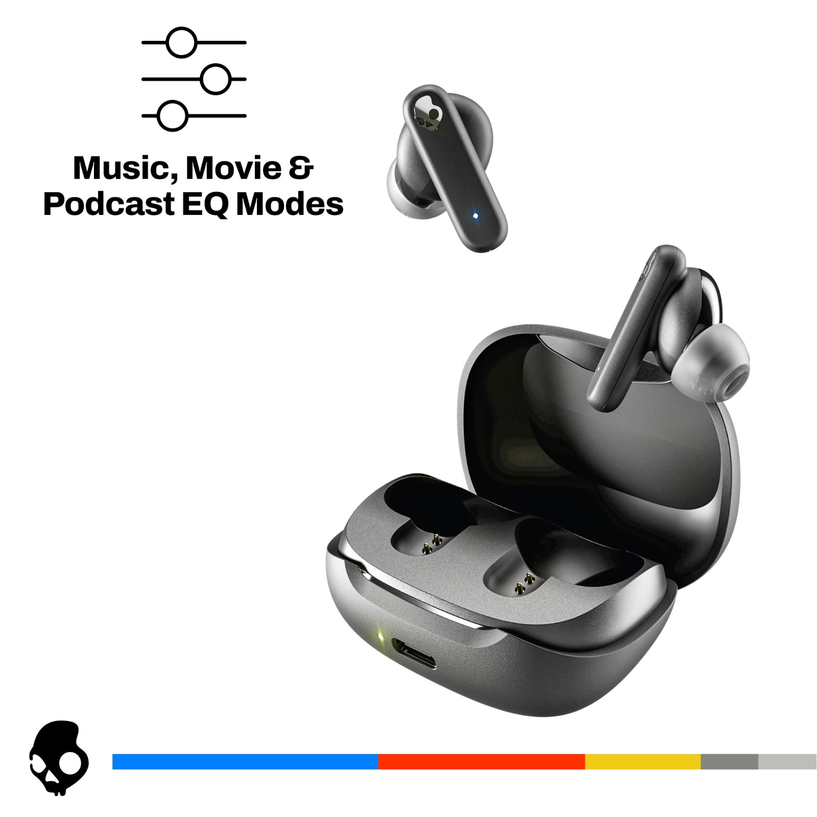 Skullcandy Smokin’ Buds XT True Wireless in-Ear Earbuds, Black
