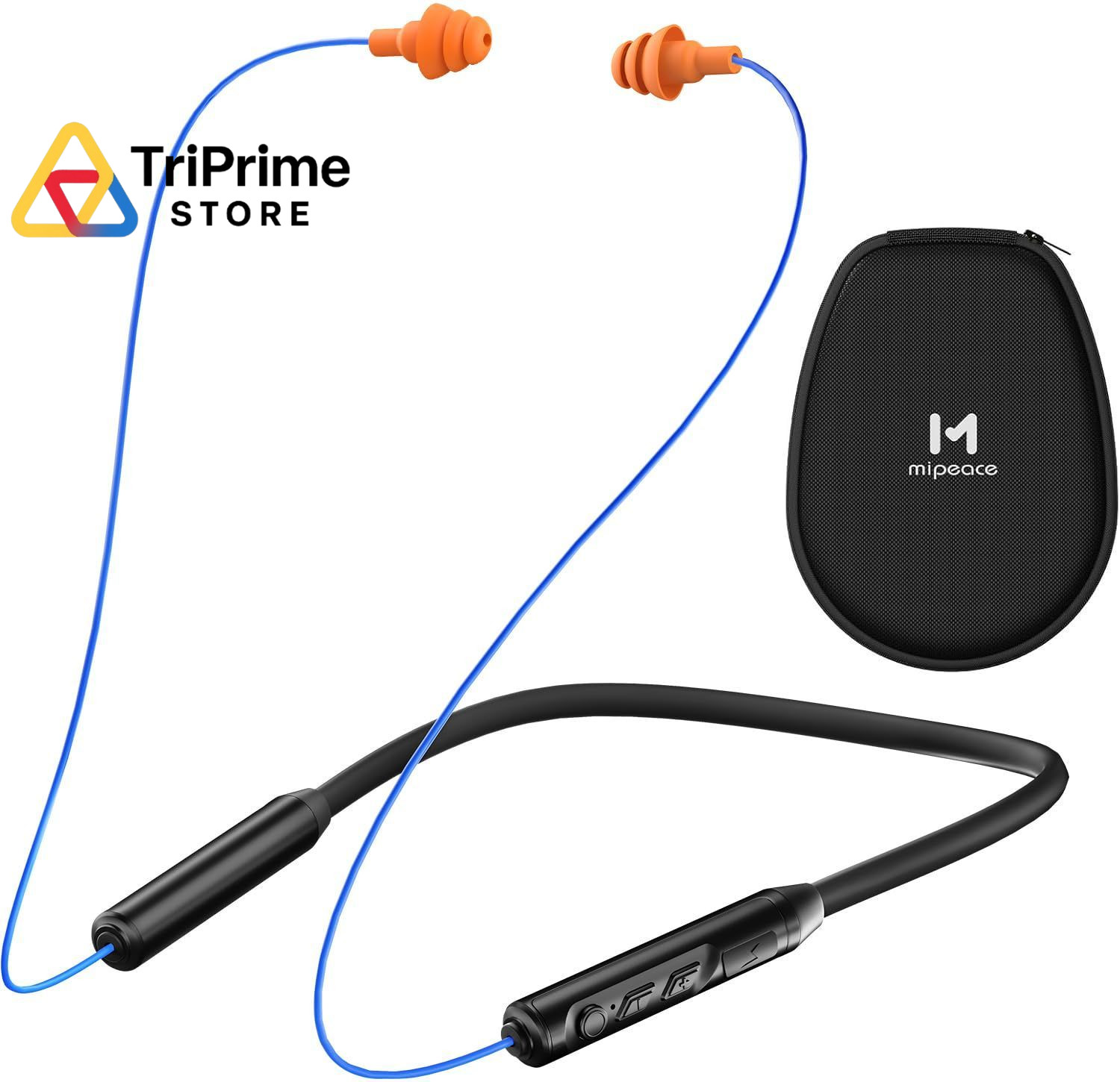 MIPEACE Bluetooth Earplug Headphones, Neckband Standard, Blue & Orange