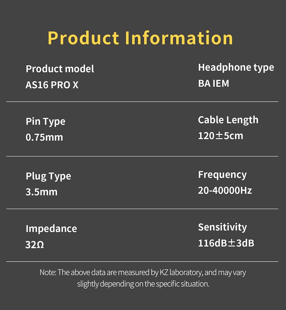​KZ AS16 PRO X 8BA Balanced Armature In-Ear Monitor Earphones Pro Studio 3.5 Mic