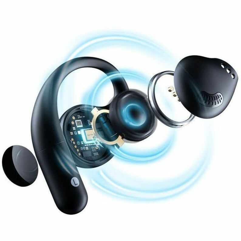 EMEET Airflow (Black) Open-Ear Headsets with Detachable Boompole and Uplink Nois
