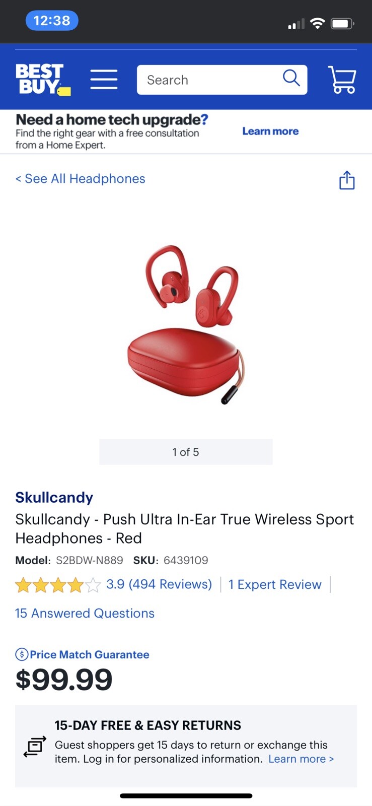 Skullcandy – Push Ultra In-Ear True Wireless Sport Headphones