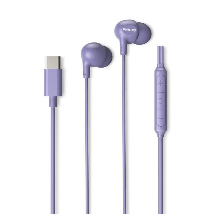 Philips TAE2100 USB-C Canal Type Earphones Inline Mic 3-Button Controller 1.2m