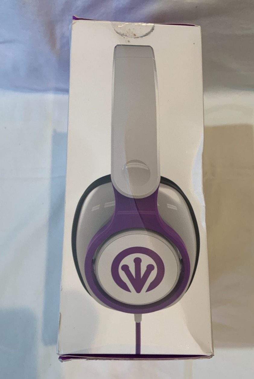 iFrogz On-Ear Foldable Wired 3.5 Headphones 40mm Driver W/microphone white-NEW