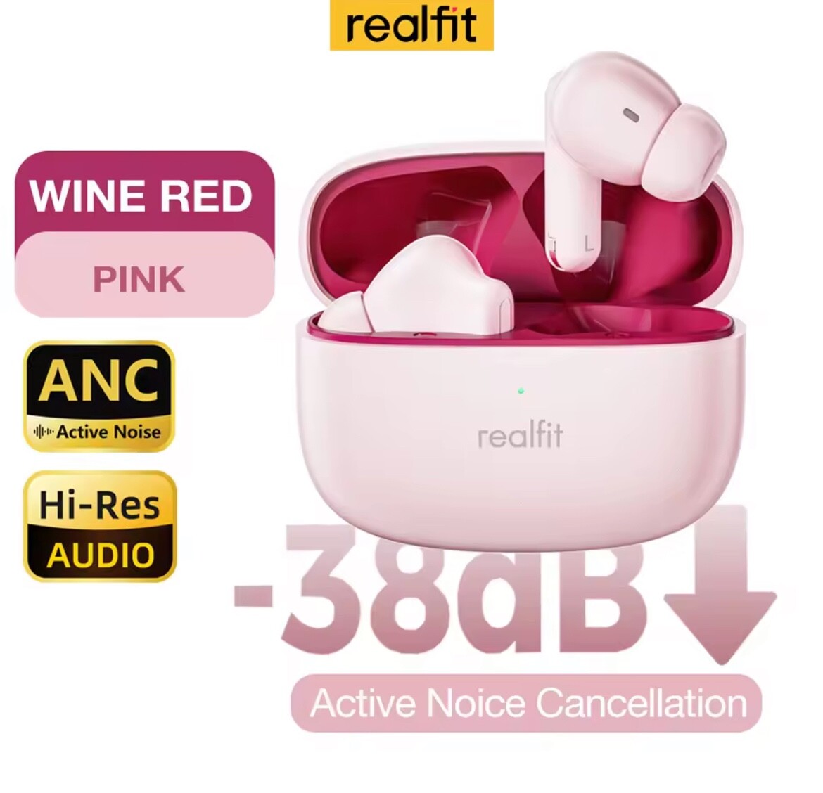 Realfit F3 ANC Active Noice Cancellation Bluetooth Earphones ENC Call HIFI Stere