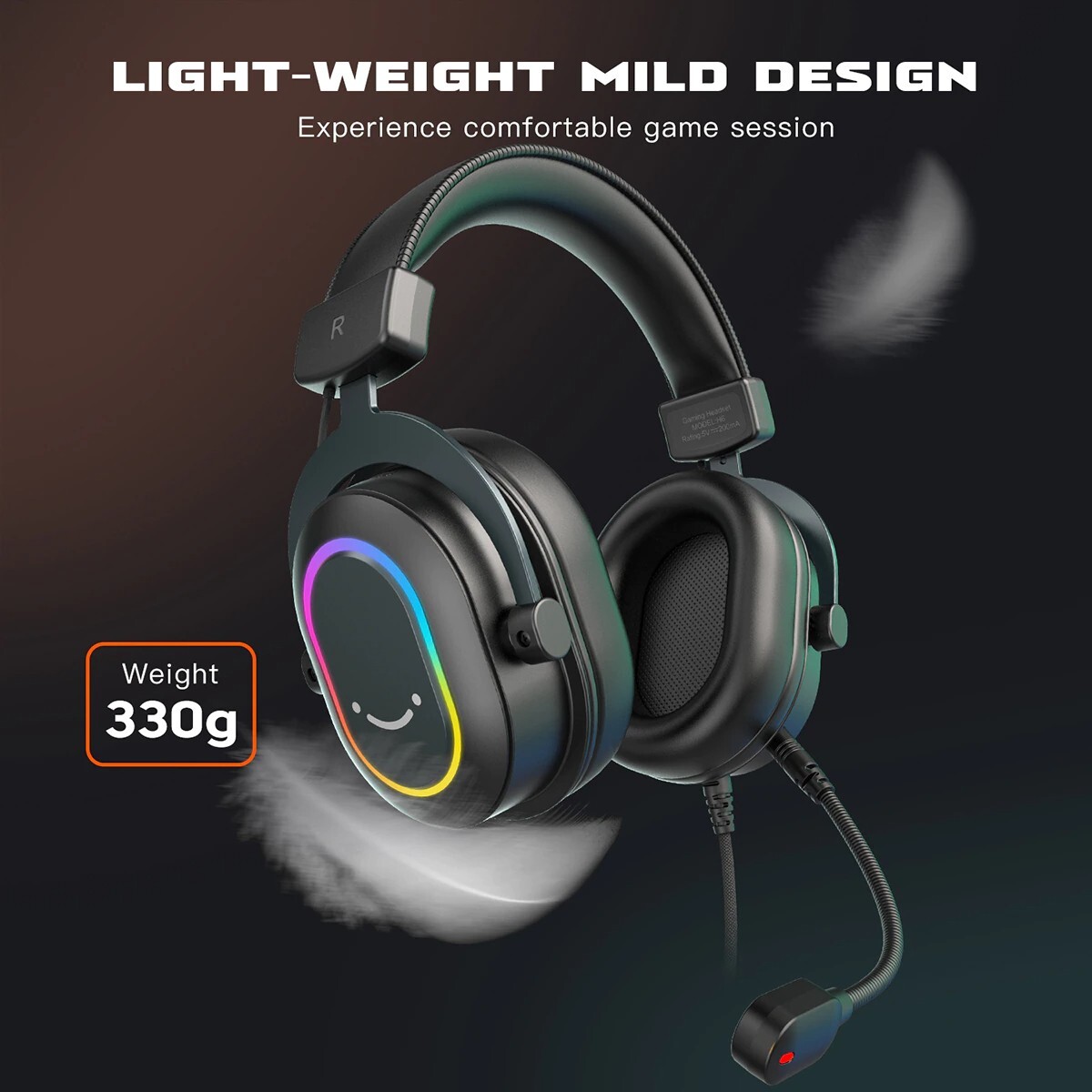 Fifine H6 Gaming Headset Mic Headphones Surround Sound RGB Gaming HiFi Stereo AU
