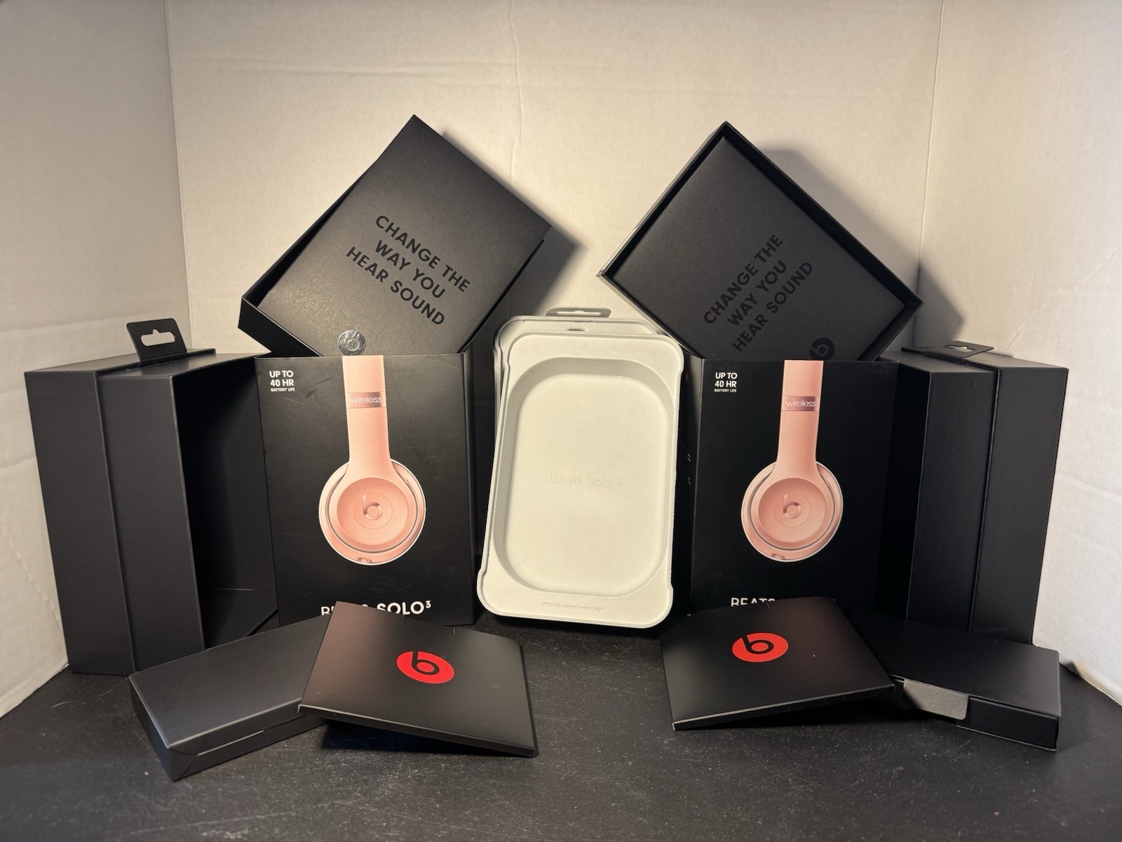 Beats Solo 3 & 4 LOT Wireless Headphones – 2 Black & 1 White EMPTY BOXES ONLY