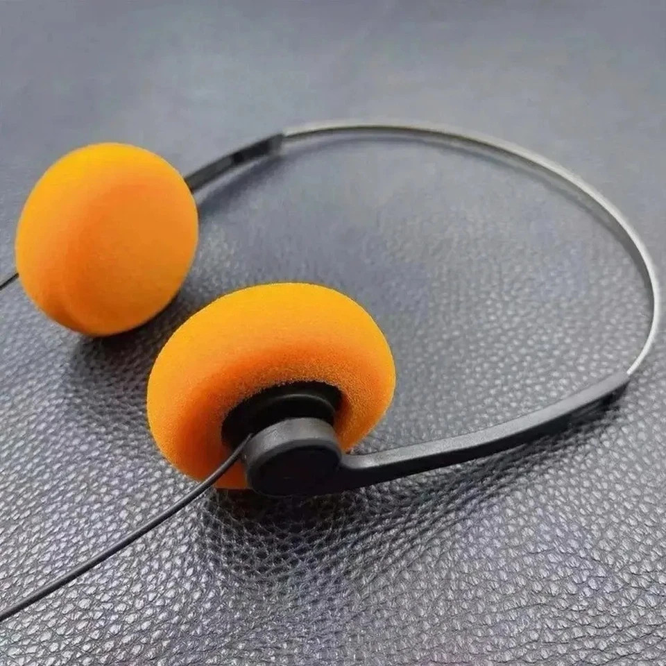 Orange Retro Over-Ear Headphone Vintage Underwire Headphone for Walkman