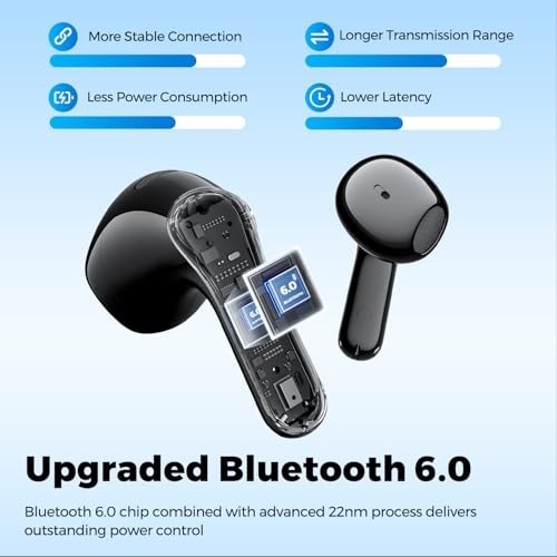 SoundPEATS Air6 HS Wireless Earbuds LDAC Hi-Res Audio Bluetooth 45H Battery Blac