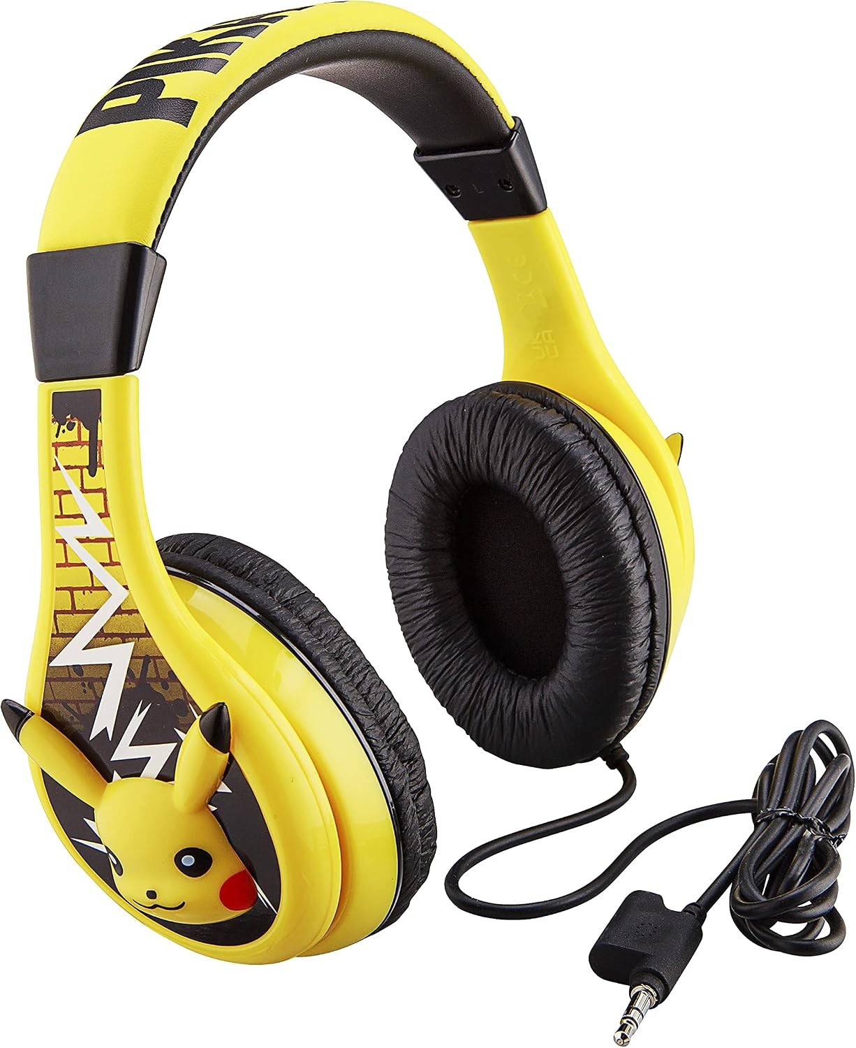 eKids Pokemon Pikachu Childrens Wired Kids Headphones, Adjustable, Stereo Sound