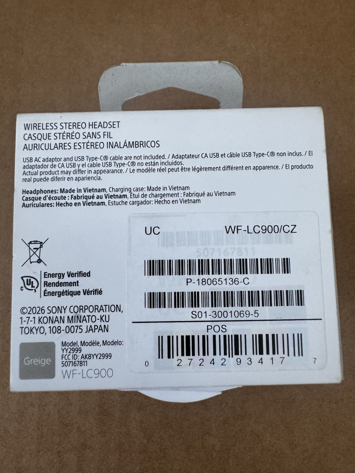 New Sony LinkBuds Clip Wireless Stereo Headset Greige WF-LC900