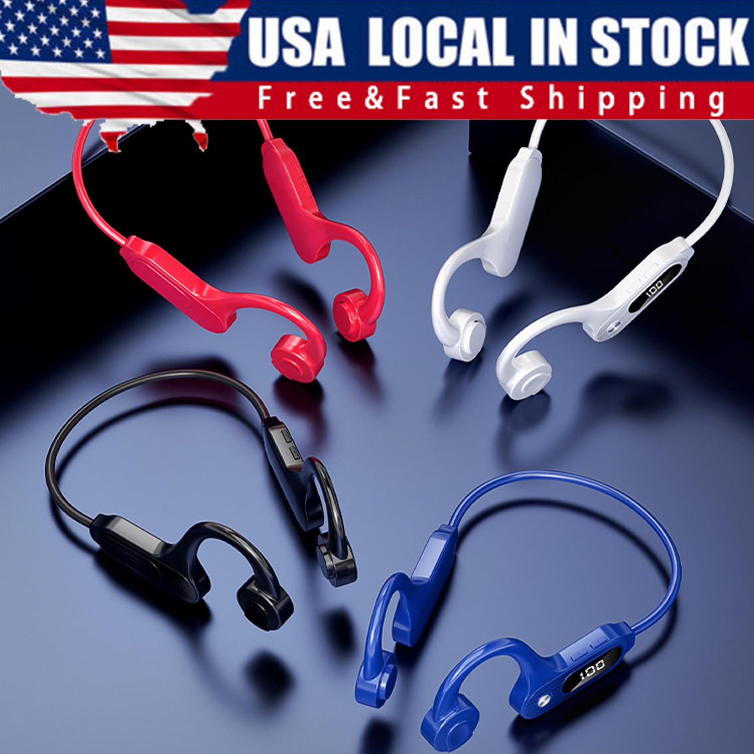 Bluetooth 5.3 Bone Conduction Headphones Wireless Outdoor Sport Headset Earbuds