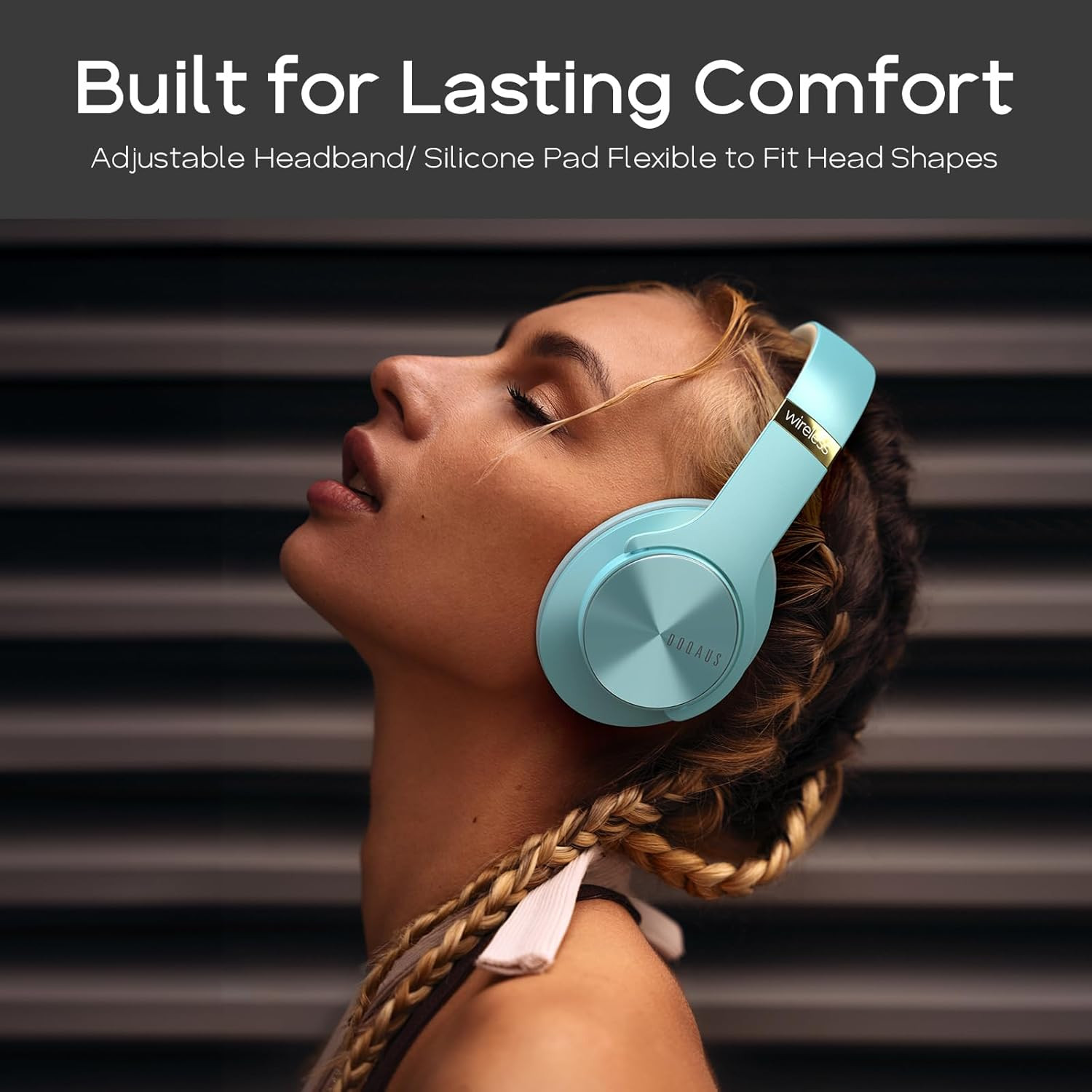 Bluetooth Headphones over Ear, 90H Playtime, 3 EQ Modes, Hifi Audio, ENC Mic, Re