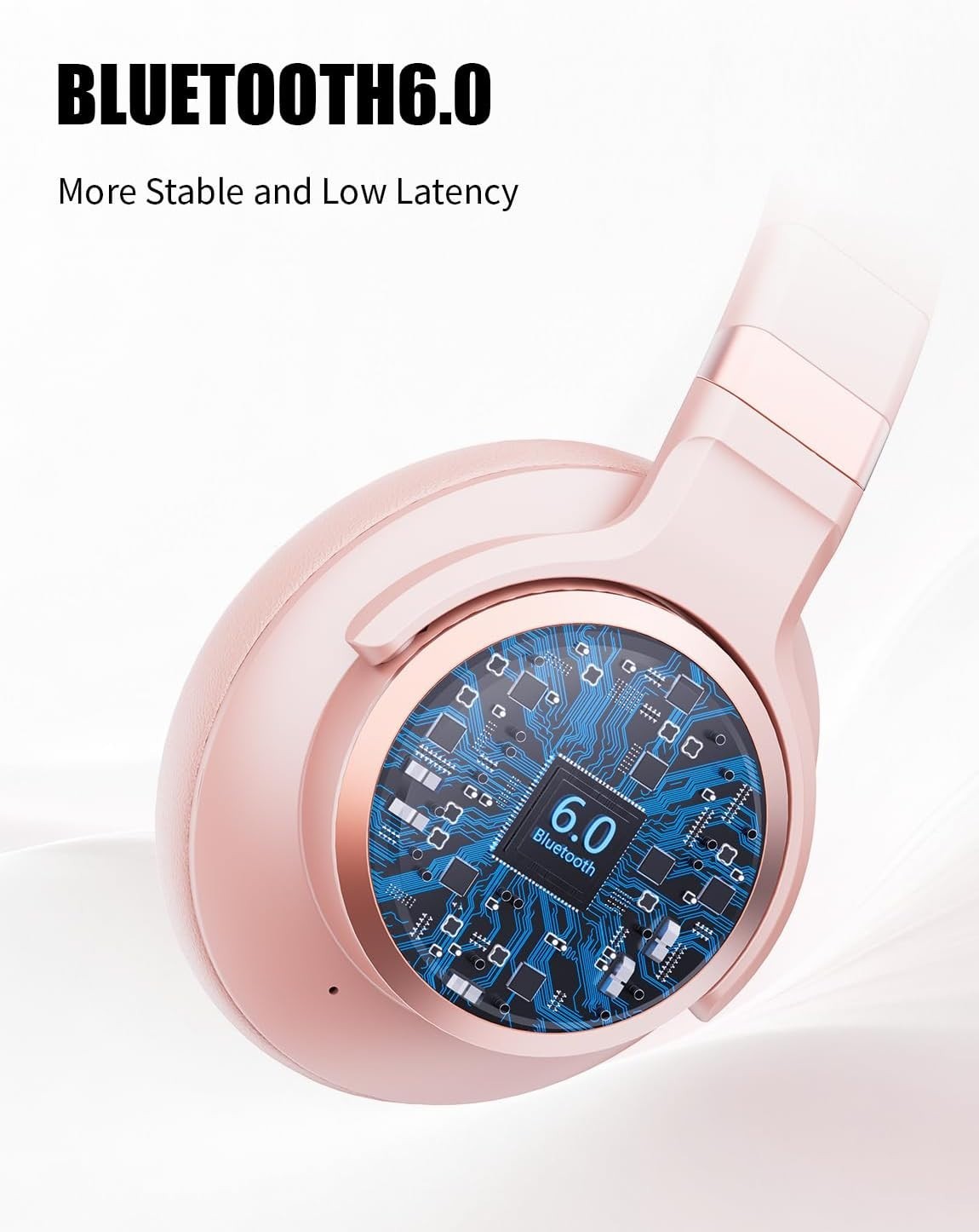 Lightweight Hybrid Noise Cancelling Headphones with Transparency Mode – Pink