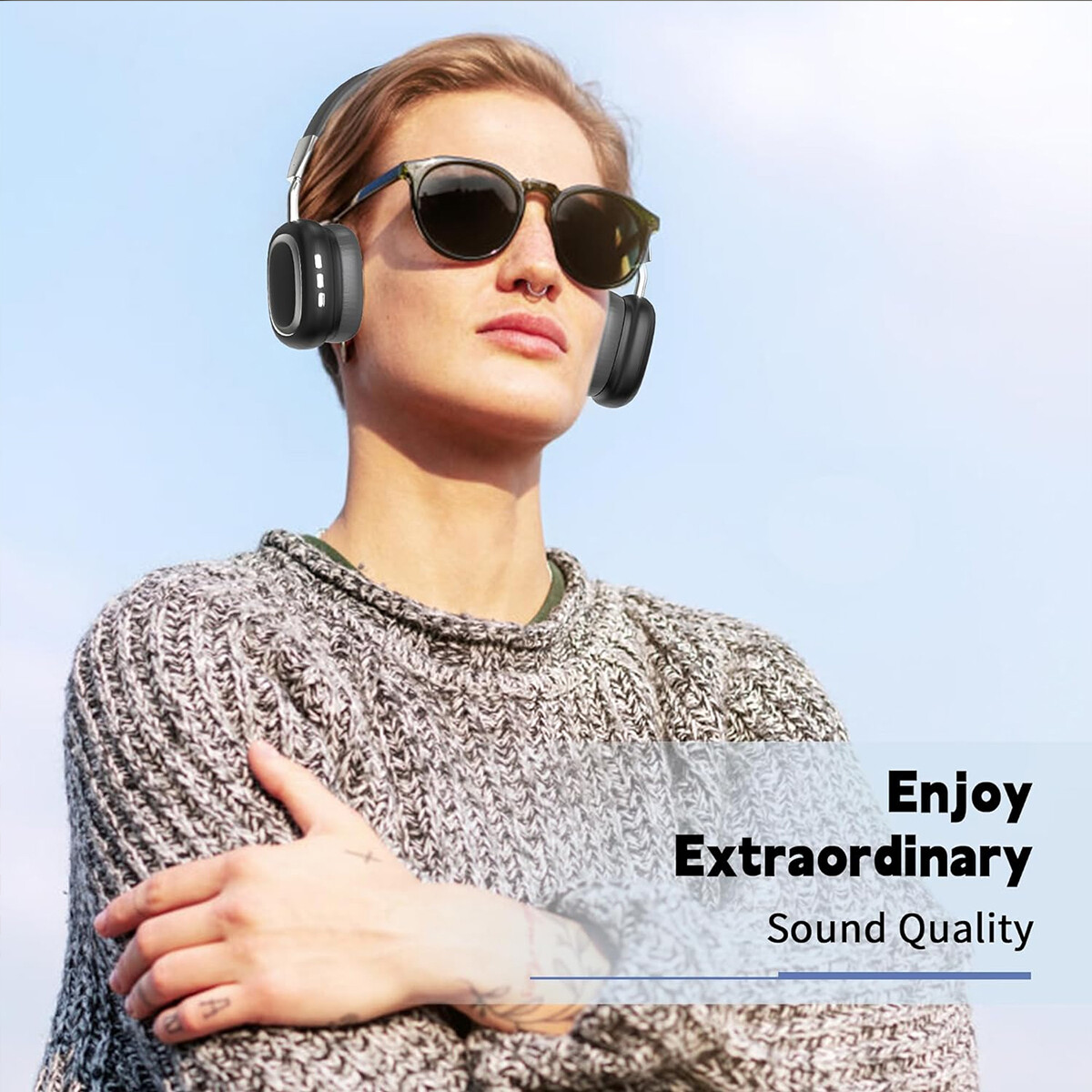 5.3 Wireless Headphones Stereo Headset with Mic Noise Cancelling Gaming Sports