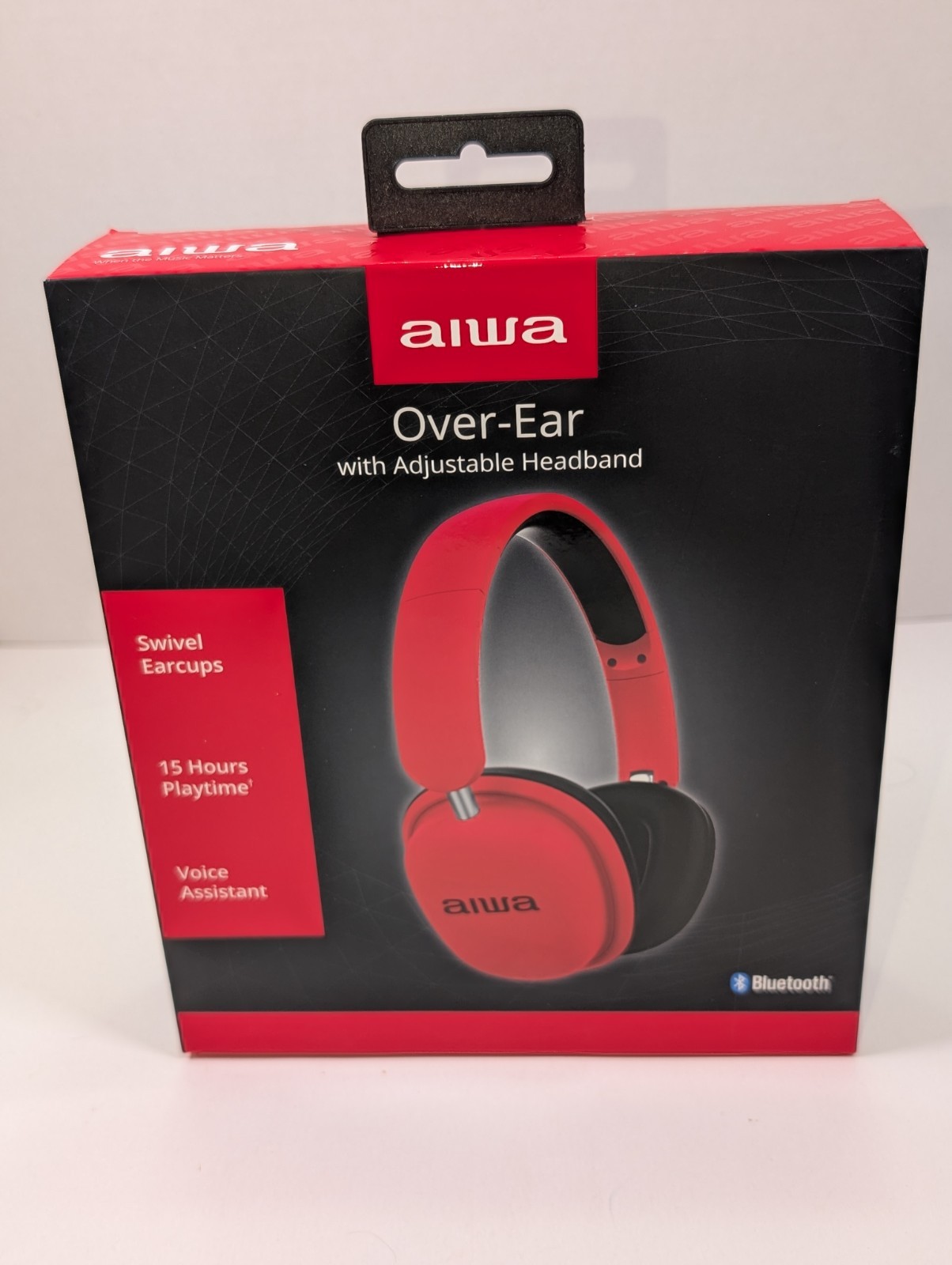 Aiwa Bluetooth Over-Ear Wireless Headphones w/ Adjustable Headband, 15H Playtime