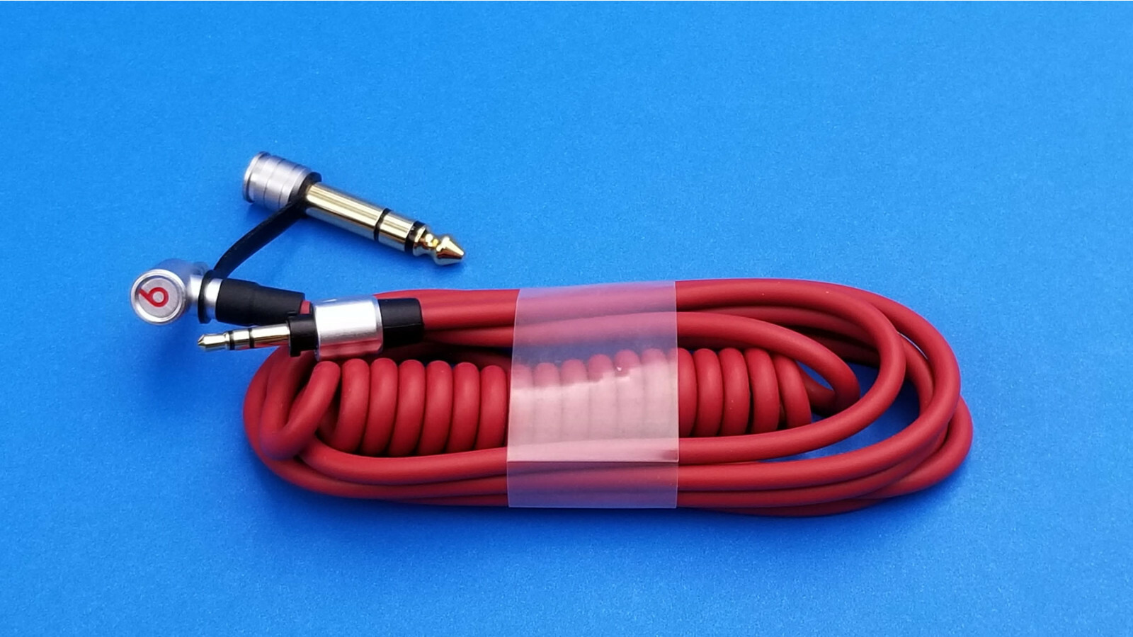 Audio Cable for Beats PRO DETOX. Coiled Cable with 3.5 & 6.5 mm Male Connector