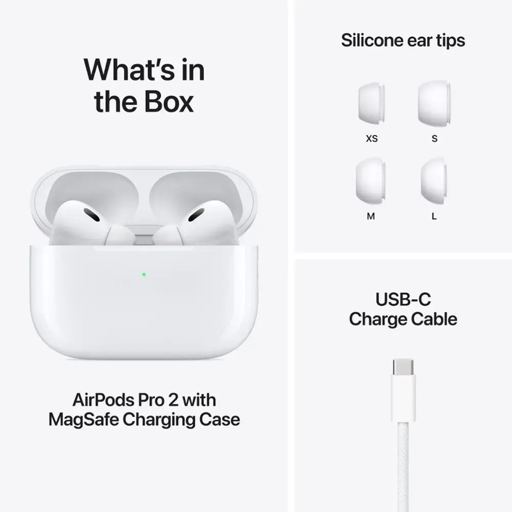 Apple AirPods Pro 2 White With USB-C Charging Case In Ear Headphones MTJV3AM/A –
