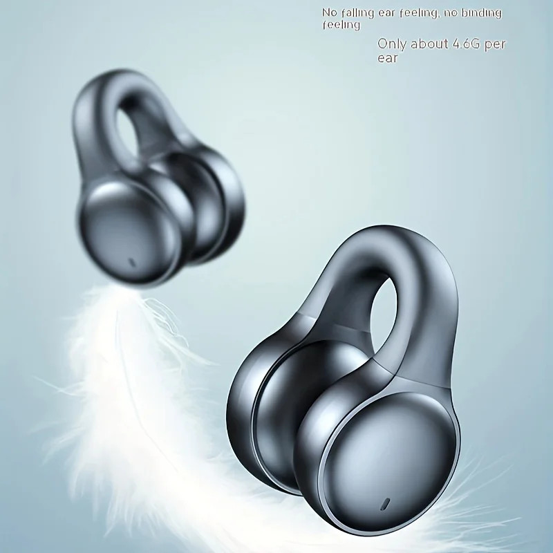 Open Ear Bone Conduction Headphones Bluetooth 5.3 Wireless Clip On Earbuds Adult