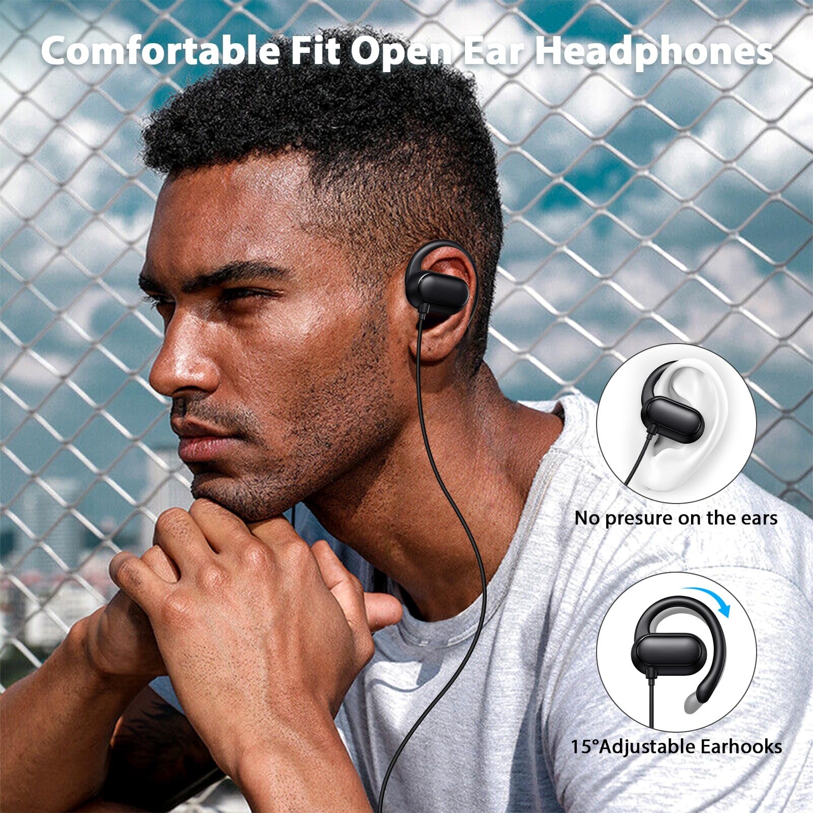 USB C Headphones Wired Earbuds Open Over Ear Buds for Apple/Android USBC Type…