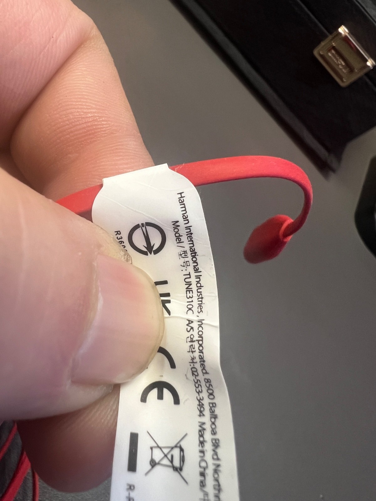 Genuine JBL Tune 310C USB-C In-Ear Wired Headphones T310C Type-C -RED