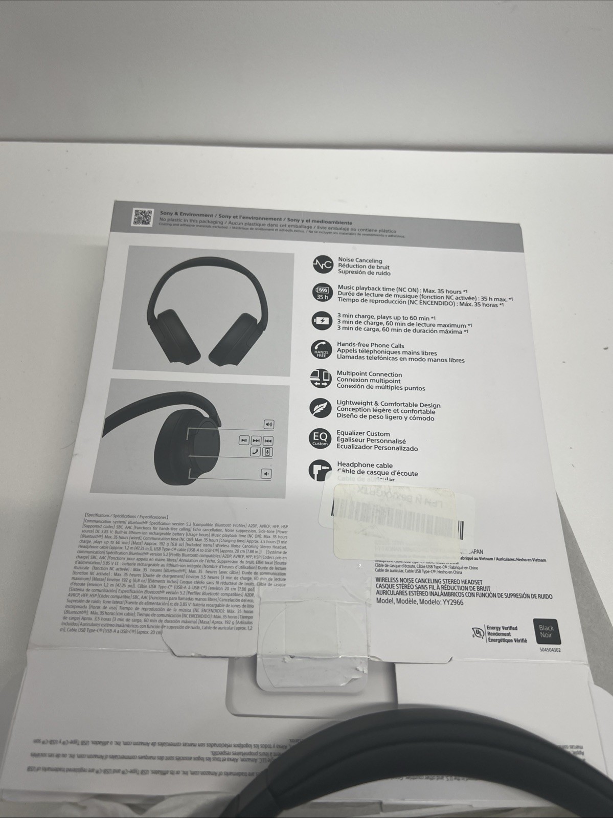 Sony WH-CH720N Lightweight Noise Canceling Wireless Headphones -BLACK