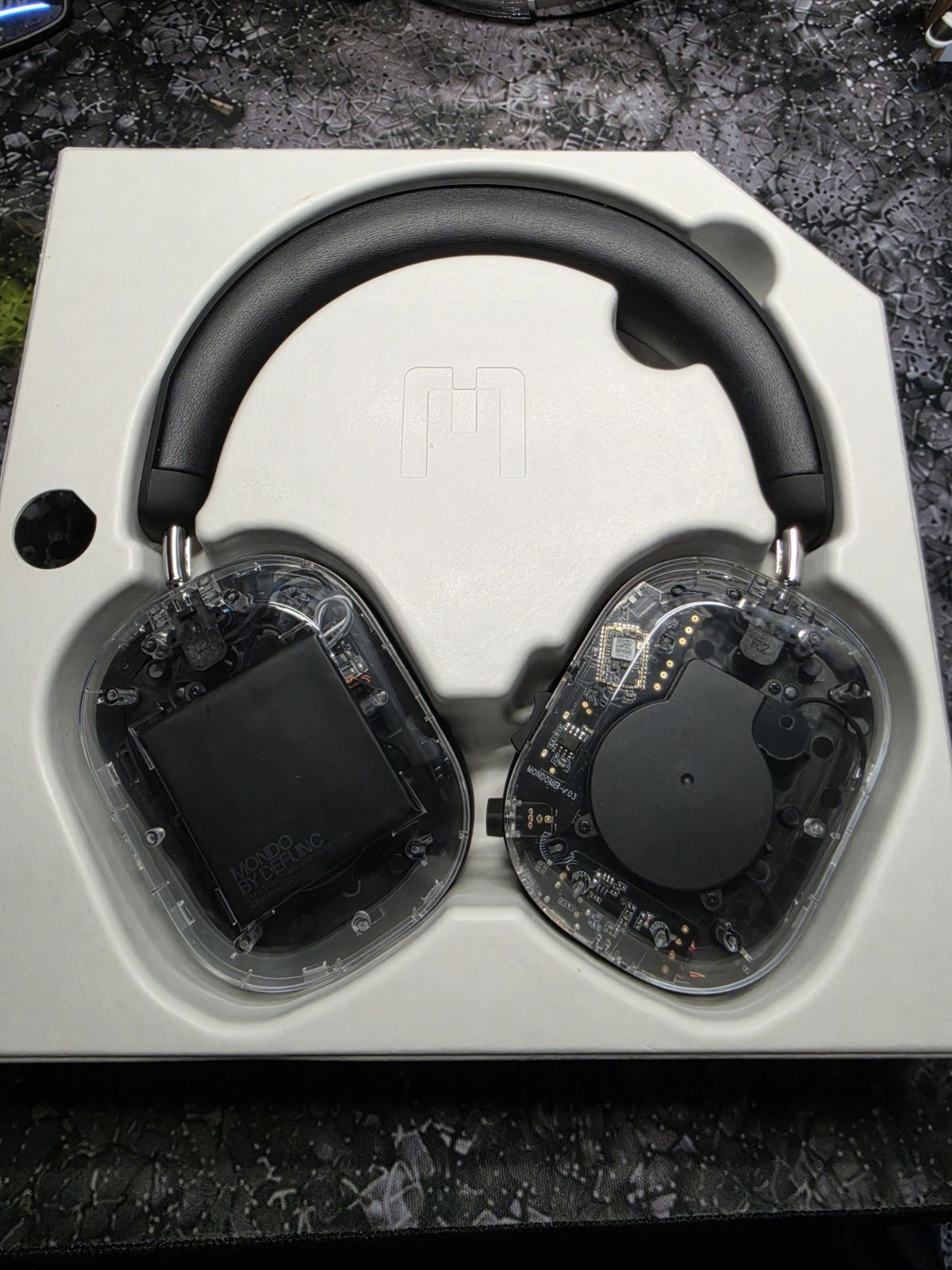 MONDO BY DEFUNC Over Ear Headphones Bluetooth Black / Transparent – New In Box
