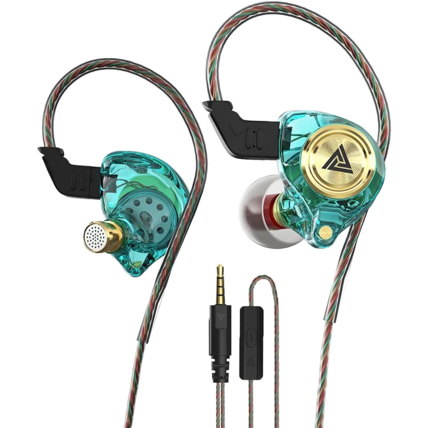 AK3FILE Wired Gaming Earbuds with Deep Bass and Noise Cancellation – Green