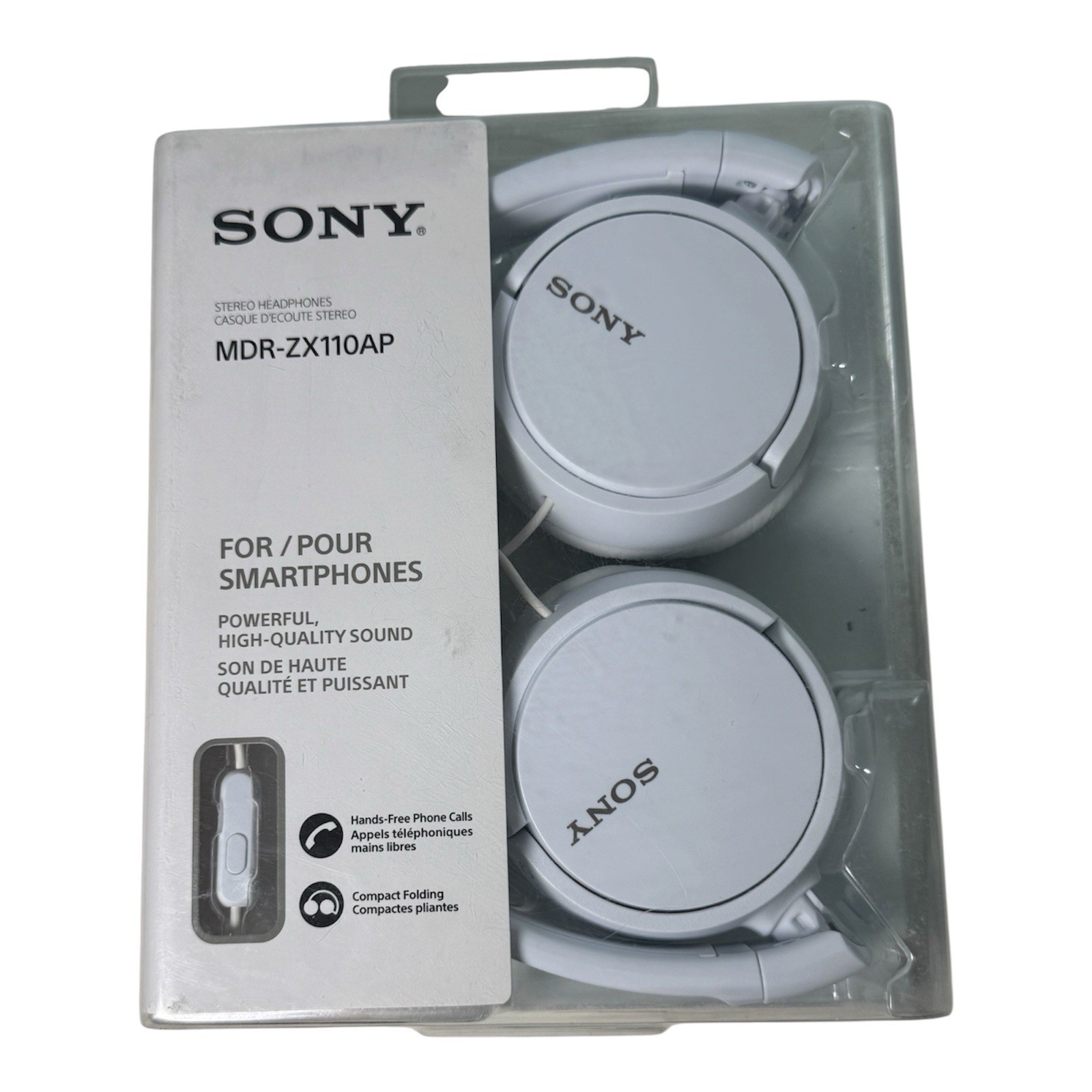 Sony MDRZX110AP WIRED Headphones White NEW for iPhone & Android Phones