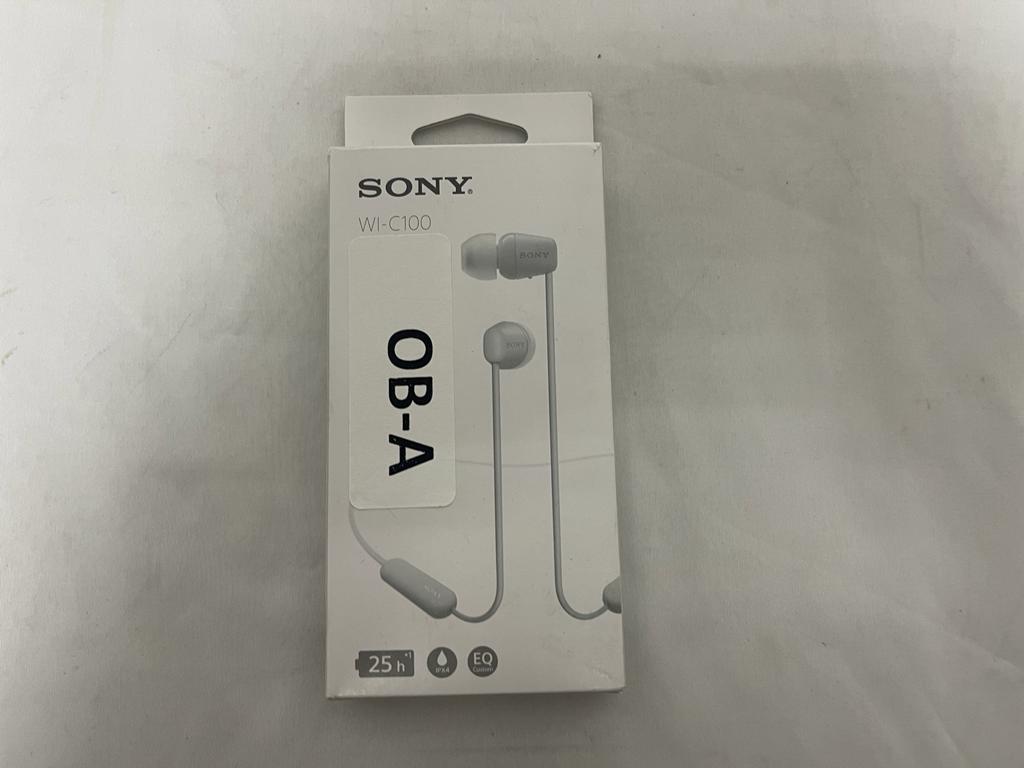 Sony WI-C100 Wireless in-Ear Bluetooth Headphones with Built-in Microphone,White
