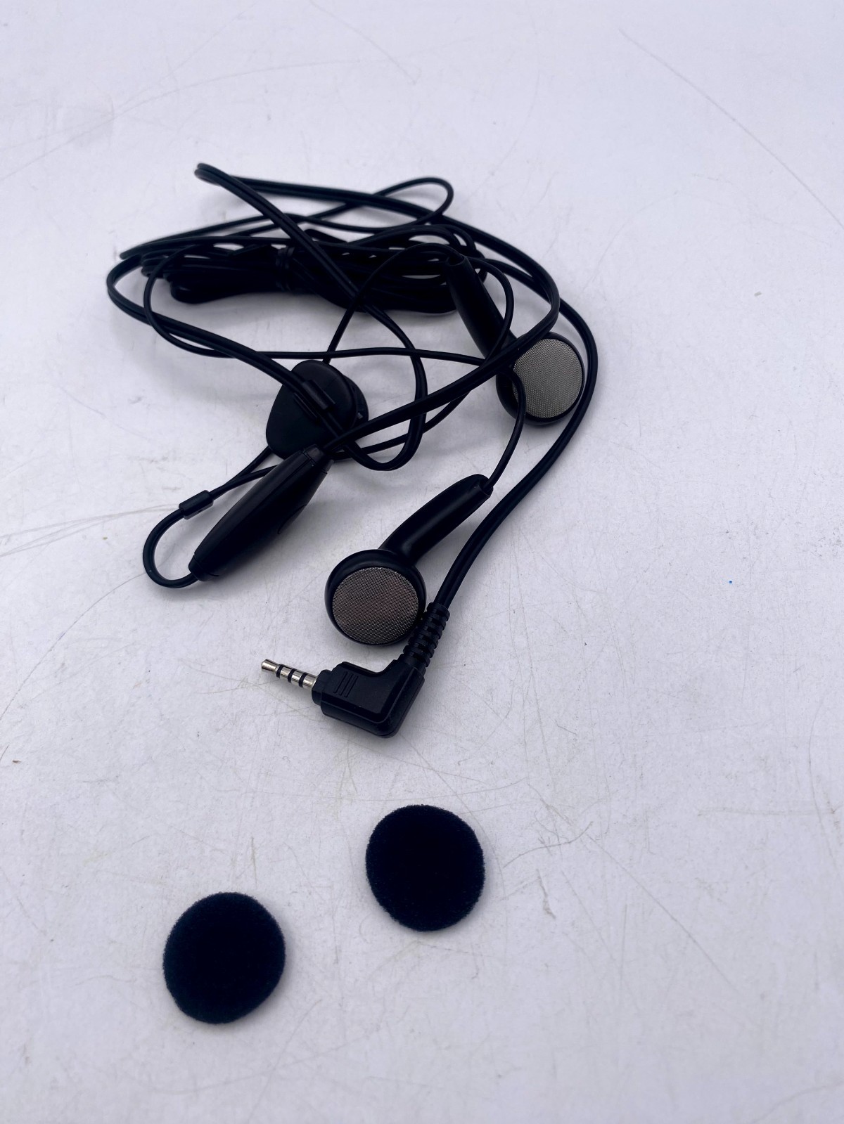 Palm Stereo Headphones Earbuds Black 2.5mm Jack Lightweight Volume Control