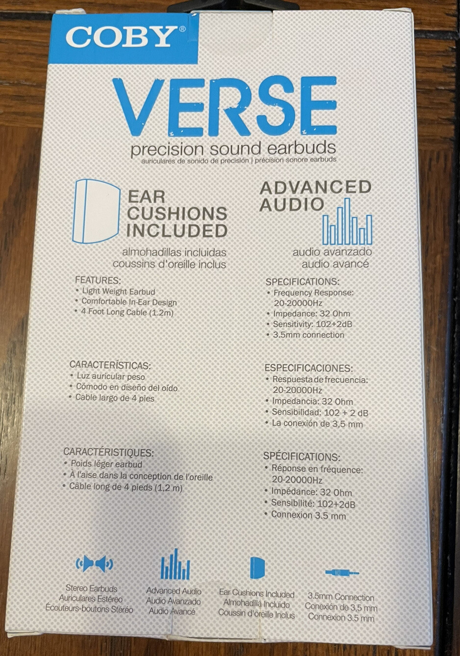New! COBY VERSE Earbuds / Headphones for Phone / MP3 / iPod / iPad – Blue
