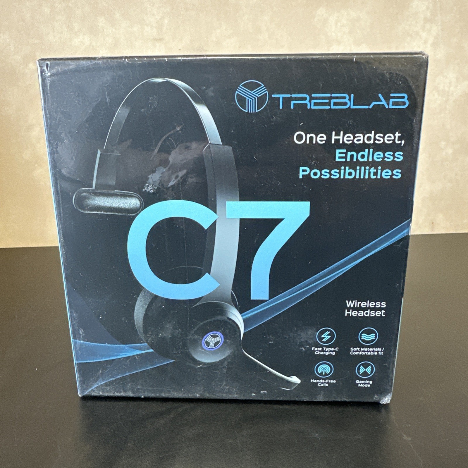 TREBLAB C7 – Single Ear Bluetooth Headset with Mic, 45H Playtime
