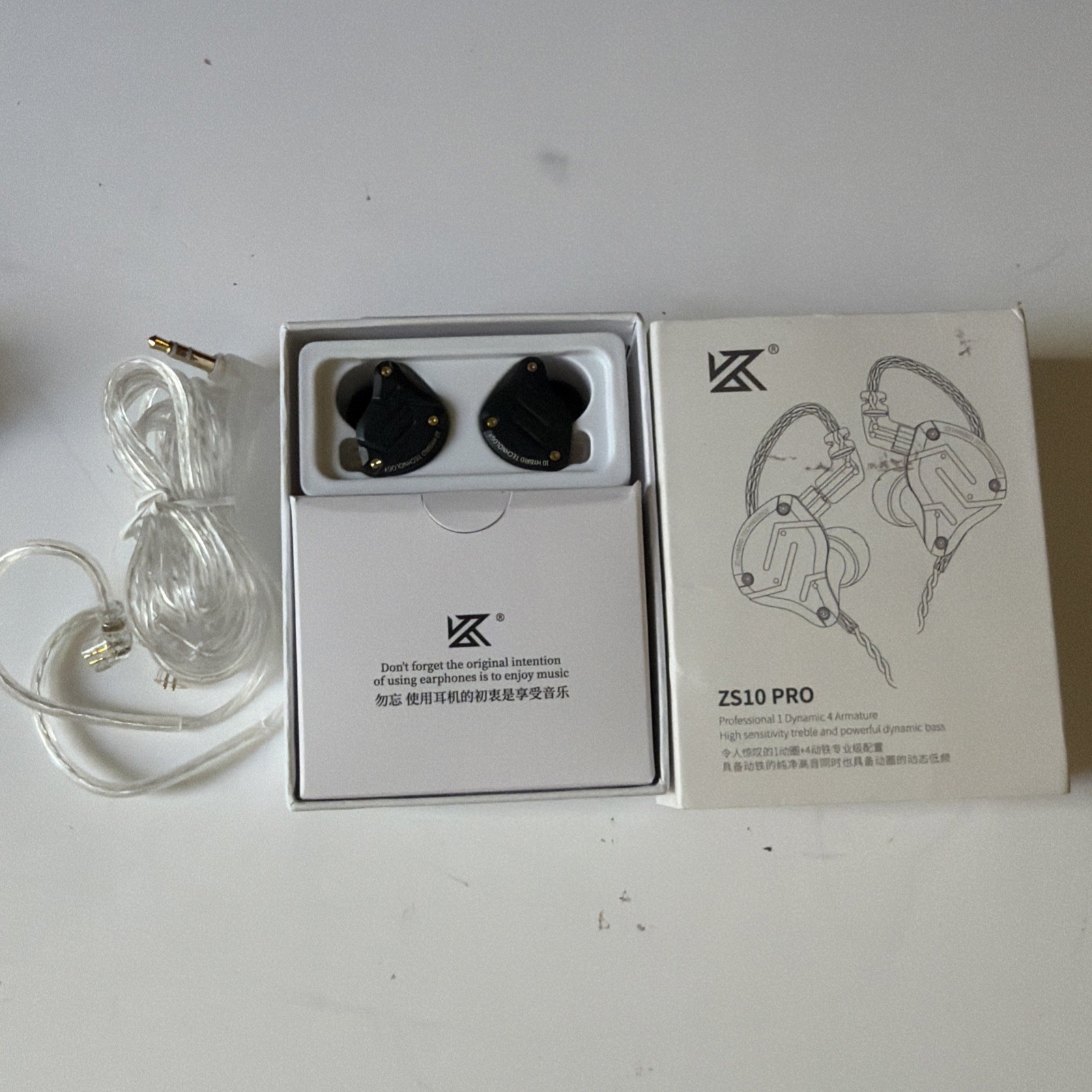 KZ ZS10 Pro, Linsoul 4BA+1DD 5 Driver in-Ear HiFi Metal Earphones, Black