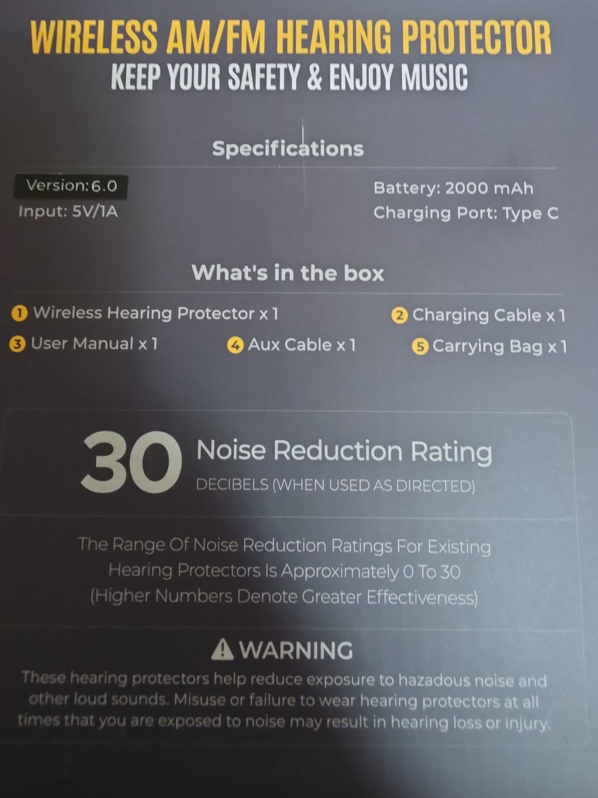 2025 Bluetooth 5.4 AM/FM Radio Ear Protection Headphones W/Backlit Display/Mic
