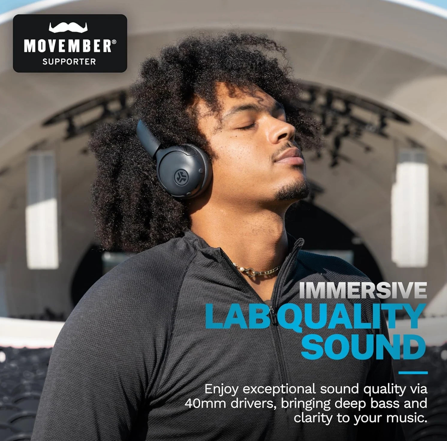 JLab Go Lux ANC Wireless Headphones Hybrid ANC Premium On-Ear Headset Graphite