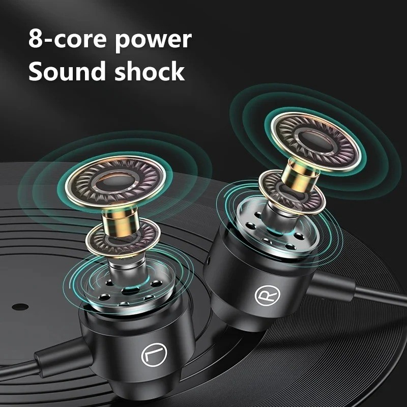 Wired Earphones 3.5mm Type C HiFi Stereo Headphones Mic Gaming Earbuds