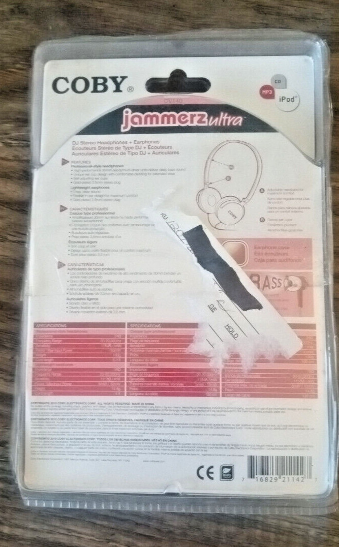 Coby Jammerz Ultra 2 in 1 DJ Stereo Headphones + Earphones for iPod, MP3 NEW