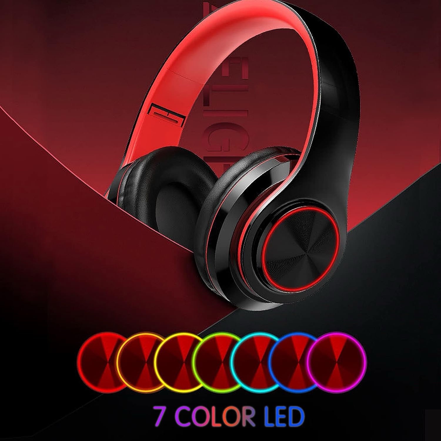 B39 Wireless Bluetooth Headphones, Foldable, LED Lights, TF Card, AUX, USB