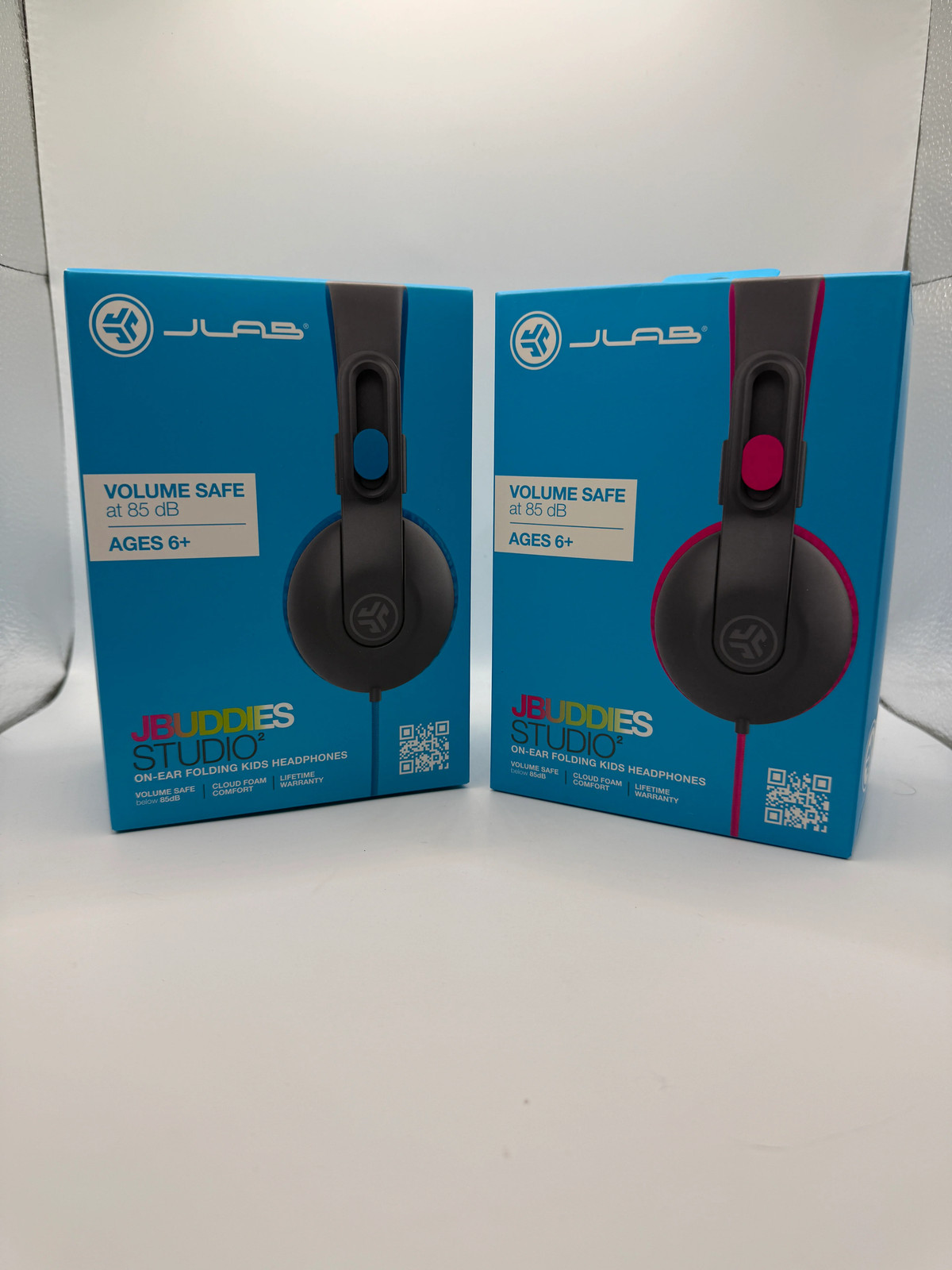 JLab JBuddies Studio2 On-Ear Wired Folding Kids Headphones – Blue