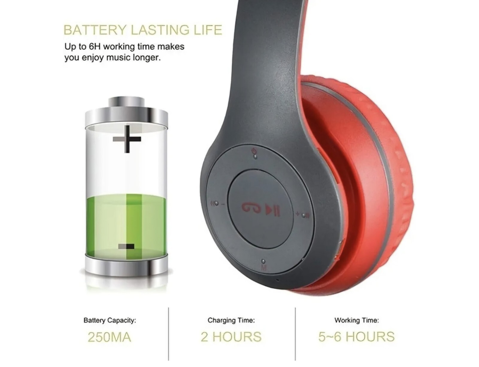 P47 5.0 + EDR Wireless Headphones Black
