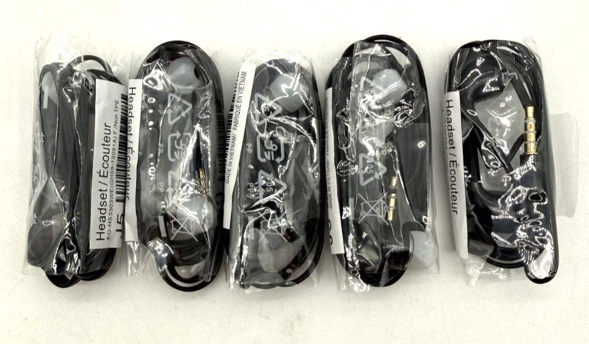 J5 HEADSET E0-HS3303WE(GH59-13091A) F/ NON-TPE FOR SAMSUNG GALAXY (LOT OF 5)