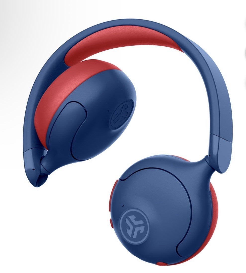 JLab JBuddies ANC 2 in 1 Kids Headphones Blue Red Wireless Noise Canceling Mic