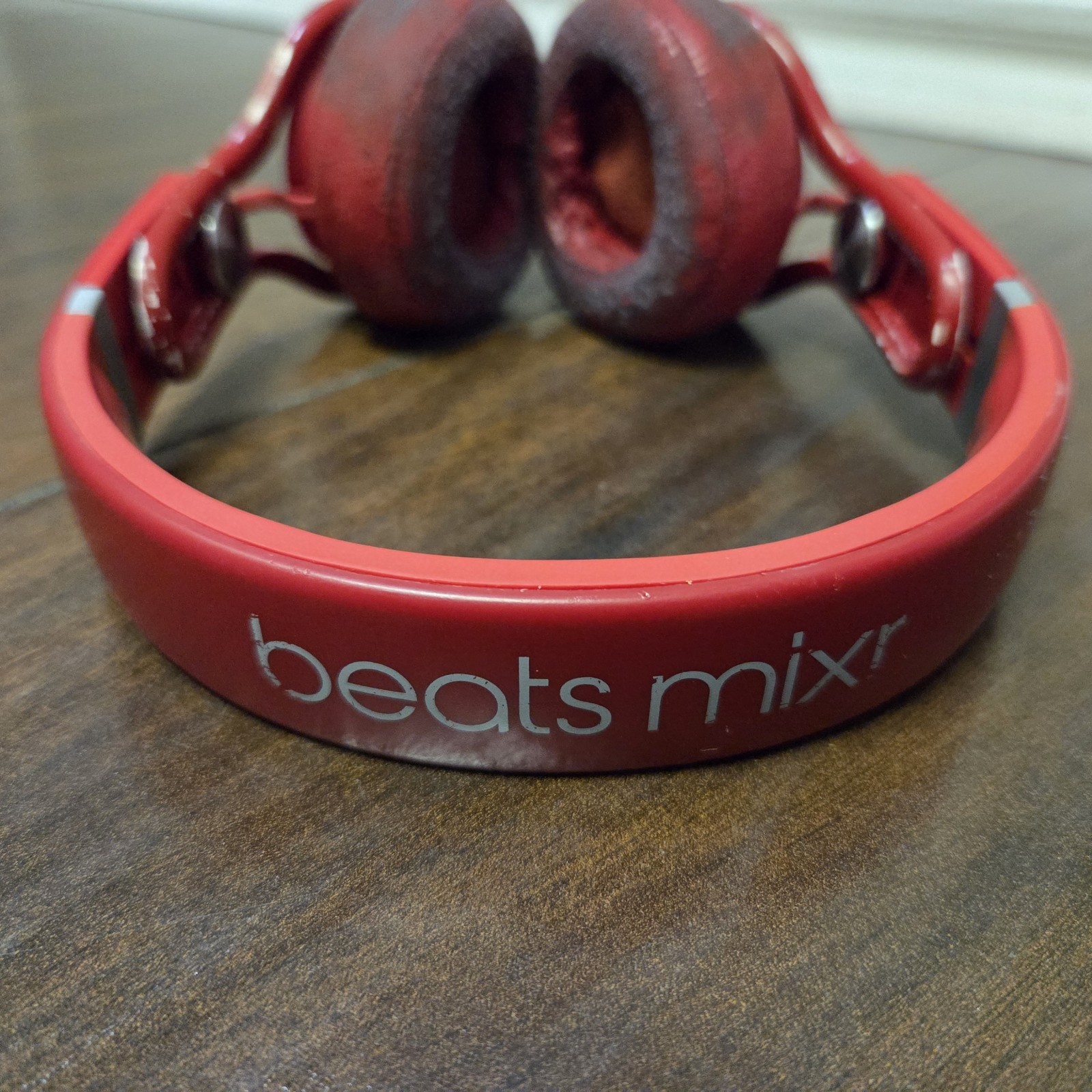 Red Beats Mixr DJ On-Ear Headphones w/Generic Audio Cord | Needs New Ear Cushion